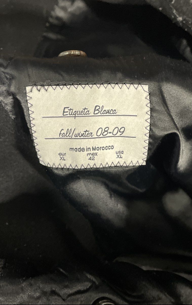 Zara Man Black Etiqueta Blanca Belted Military Overcoat Fall Winter 08-09 Sz XL