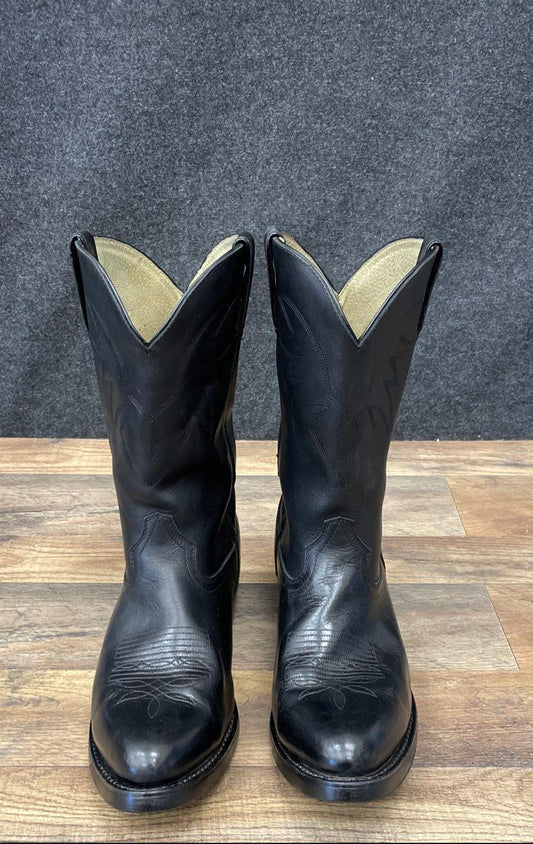 Durango TR760 11-Inch Black Leather Western Cowboy Boots Men's Size 10D