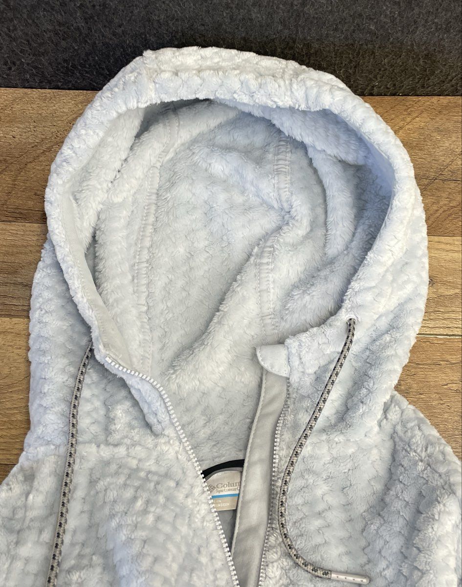 Columbia Women's Light Blue Fire Side II Sherpa Half Zip Hoodie Pullover Sz M