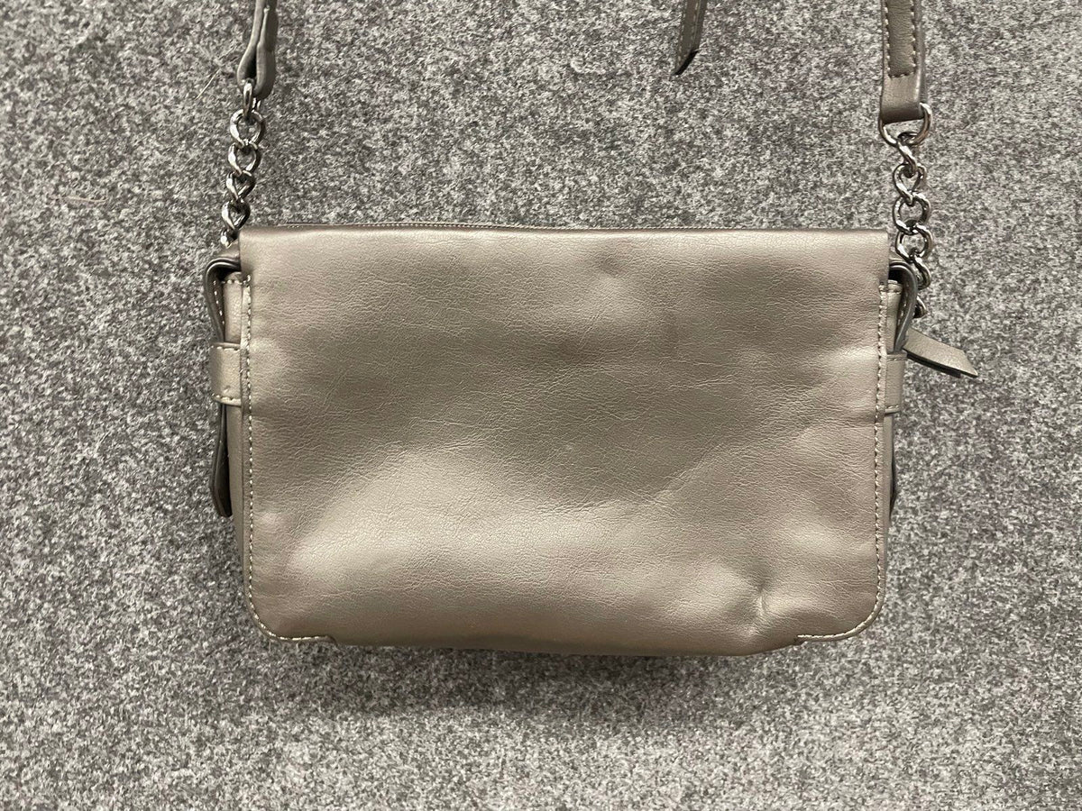 Simply Vera Wang Sintra Rose Graphic Crossbody Bag Pewter Gunmetal Hardware