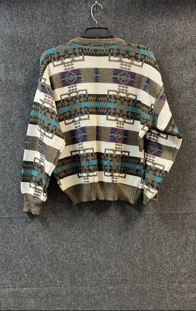 Vintage 90s St Johns Bay Aztec Southwestern Knit Sweater Sz XL