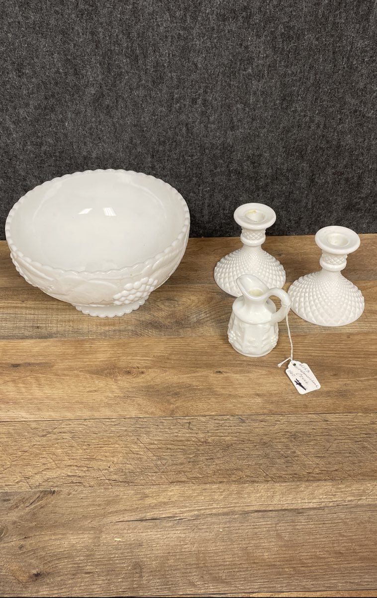 Mixed Milk Glass Lot