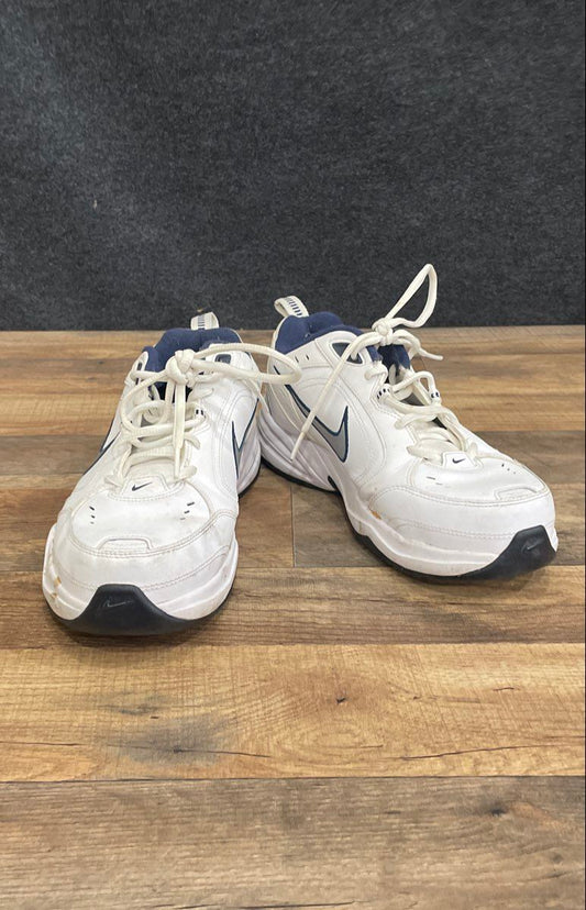 Nike Air Monarch IV White Midnight Navy Men's Training Shoes Size 8.5