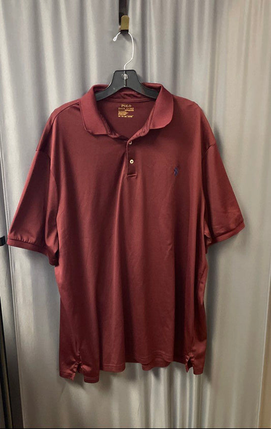 Polo Ralph Lauren Men's Burgundy Performance Short Sleeve Golf Shirt Sz XXL
