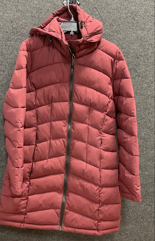 Calvin Klein Women's Puffer Parka Jacket Burgundy Sorona Aura Hooded Sz M