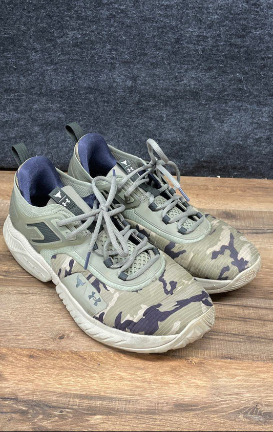 Under Armour Project Rock 5 Green Camo Men's Training Sneakers Size 13