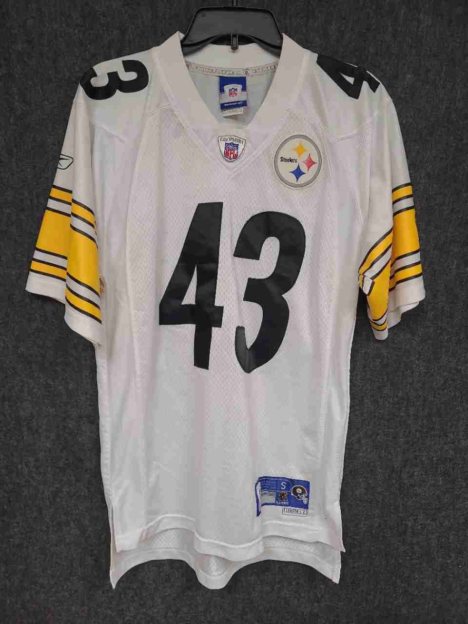 Reebok Men's Pittsburgh Steelers Troy Polamalu #43 NFL Jersey White Size S
