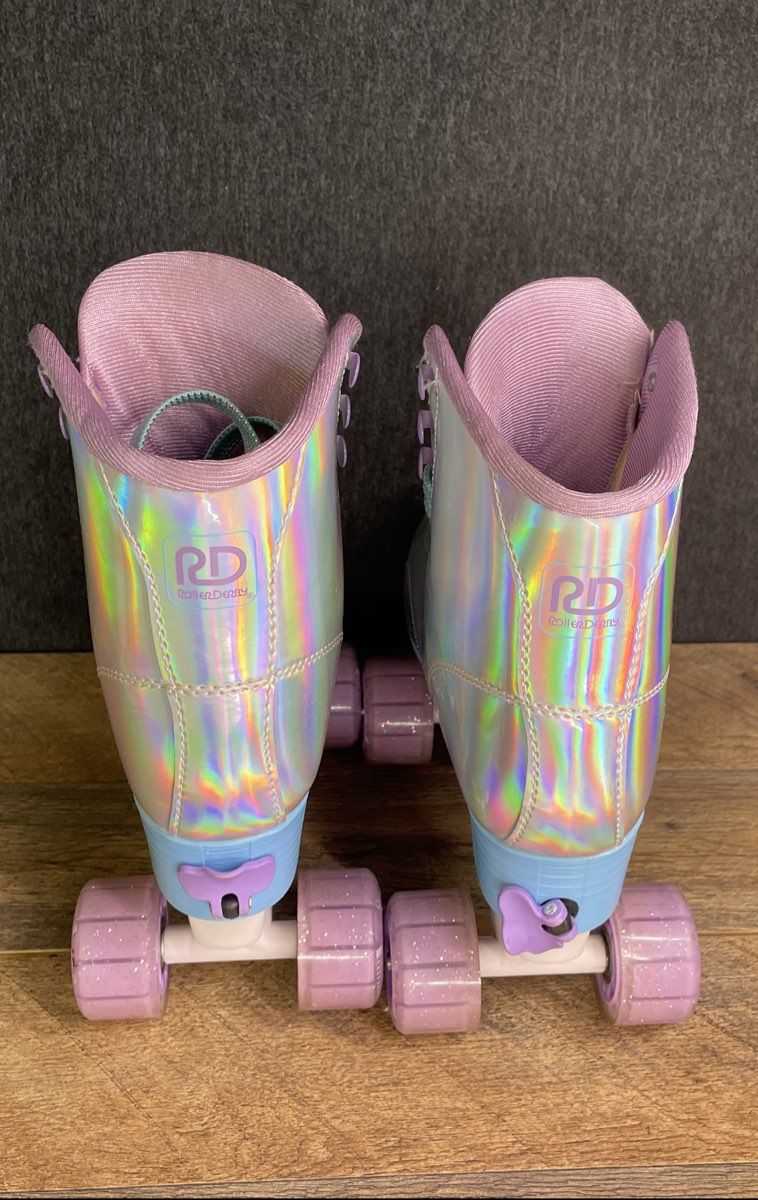 Girl's Roller Derby Pixie Holographic Roller Skate Size 6