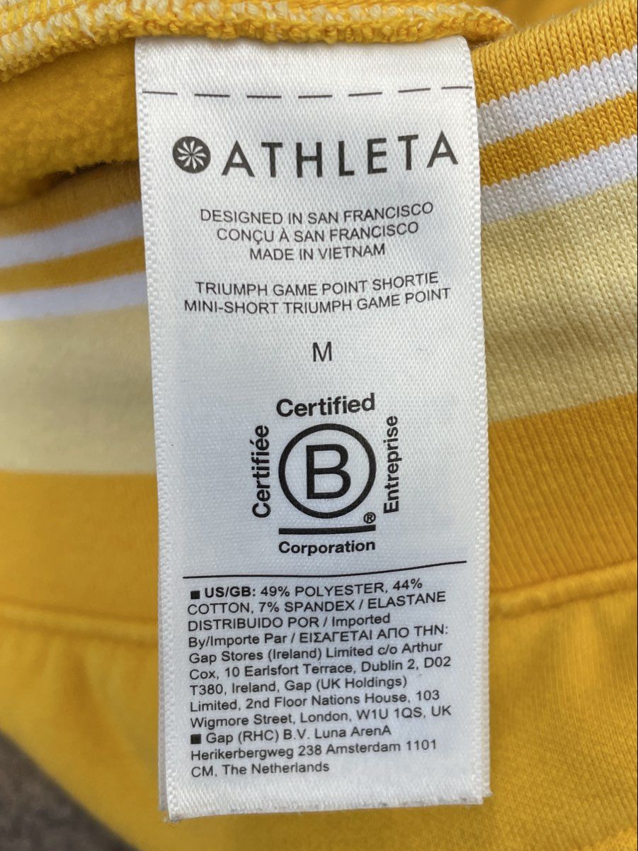 Athleta Women's Triumph Game Point Sweatshirt and Shorts Set Yellow Sz S/M