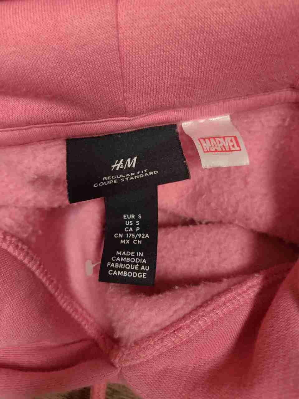 H&M Marvel Men's Pink Graphic Hoodie Supernatural Characters Logo Sz S