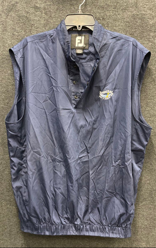 FootJoy FJ Men's Golf Vest Pullover Navy Blue Windbreaker Breton Bay Club Sz M