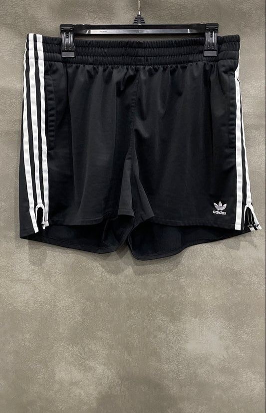 Adidas Originals Women's Black 3-Stripes Trefoil Logo Track Shorts Sz XL