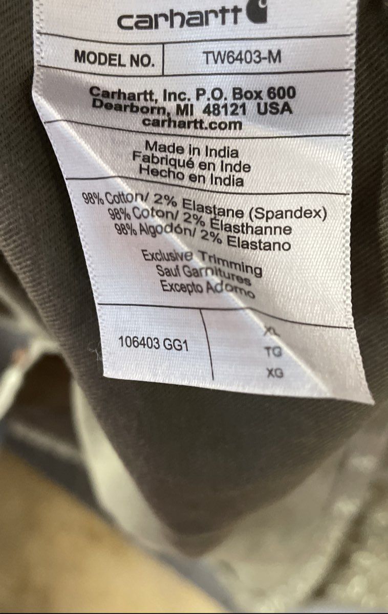 Carhartt Men's Green Pattern Short Sleeve Button Up Relaxed Fit Shirt Sz XL