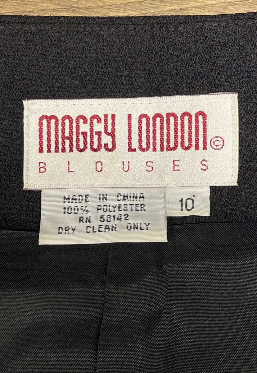 Vintage 80s Maggy London Evening Striped Metallic Gold Blazer Jacket Sz 10