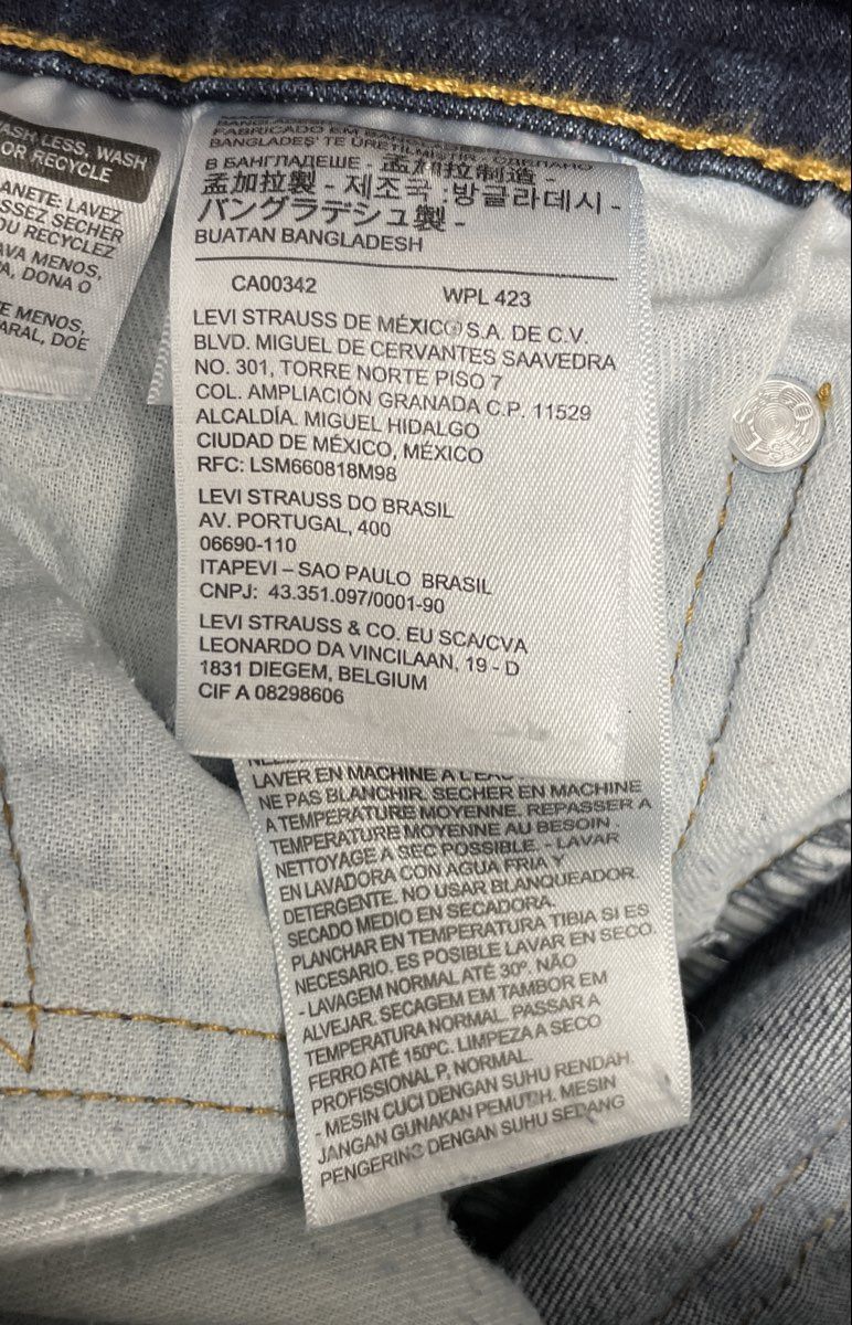 Levi's Men's 511 Slim Fit Jeans Dark Wash Indigo Blue Denim Size 34x30
