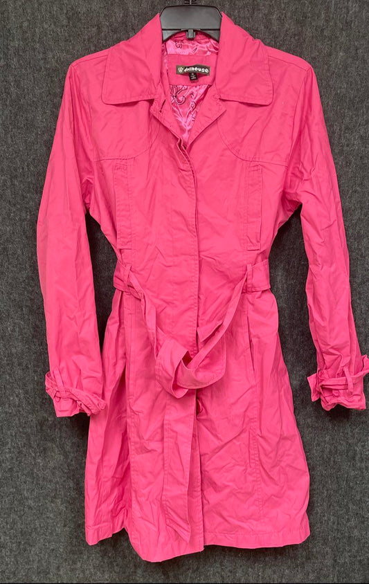 Dollhouse Women's Y2K Pink Belted Trench Coat Jacket Size M