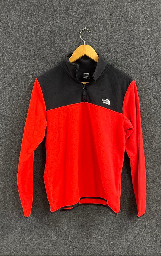 The North Face Men's Red Black TKA Glacier 1/4 Zip Fleece Pullover Size M