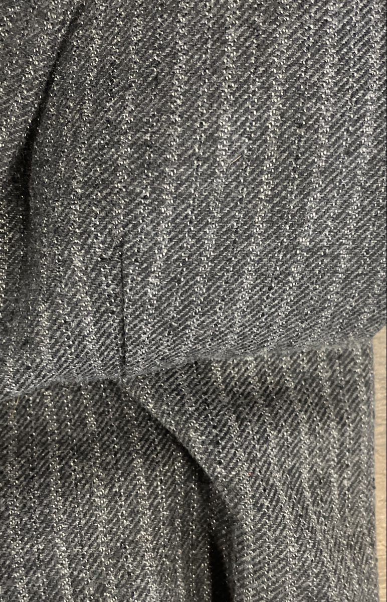 Glenbrooke Women's Gray Pinstripe Wool Blend Blazer Skirt Set Vintage 90s Sz 12