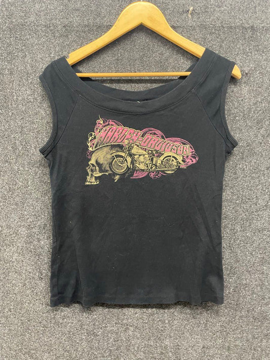 Harley-Davidson Women's Black Nags Head NC Skull Motorcycle Tank Top Sz 2X