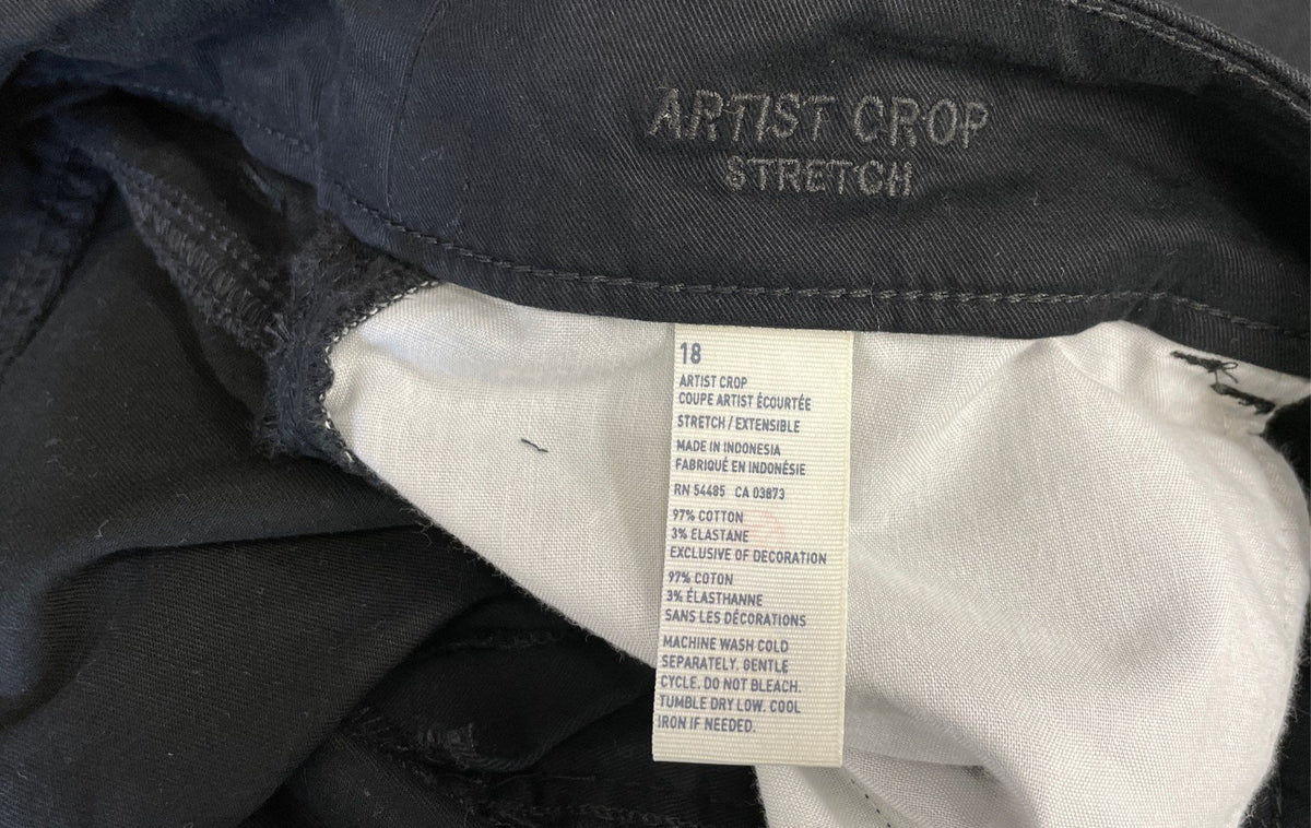 American Eagle Women's Artist Crop Black Low Rise Stretch Jeans Sz 18 NWT