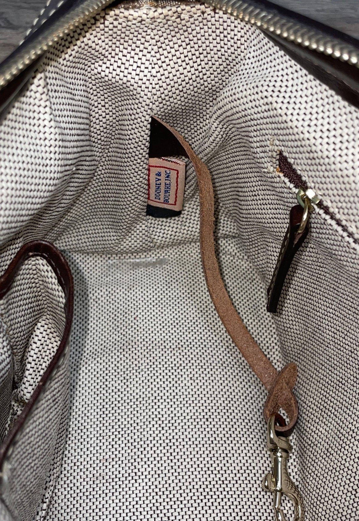 Dooney & Bourke Brown Monogram Canvas Vintage Satchel Shoulder Bag