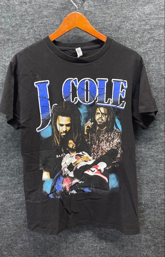 J Cole Hip Hop Rap Graphic T-Shirt Black Alstyle Sz M