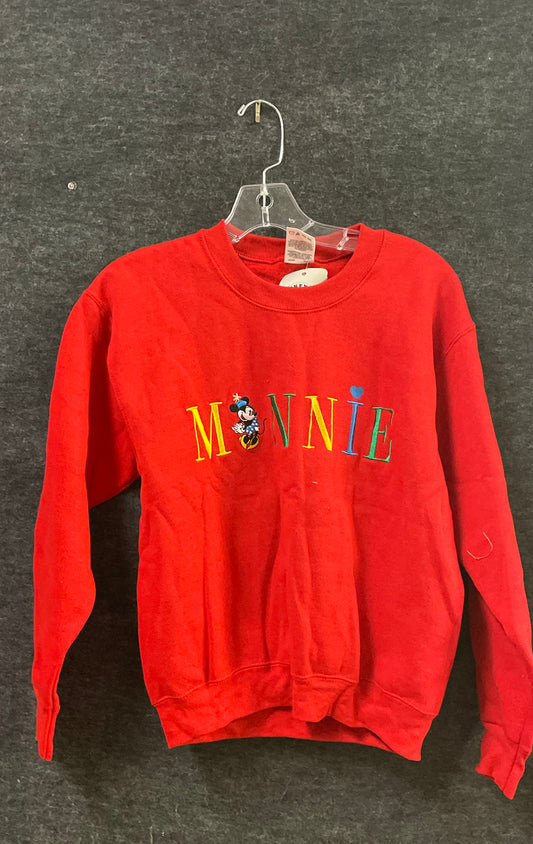 Vintage 90s Minnie Mouse Embroidered Red Sweatshirt Mickey & Co Youth Sz 14/16