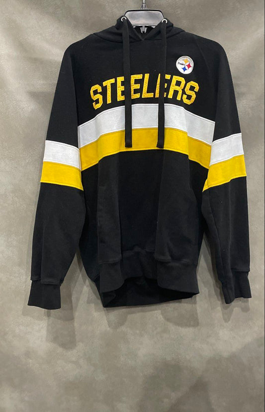 Hands High Men's Pittsburgh Steelers Black Colorblock Pullover Hoodie Sz L