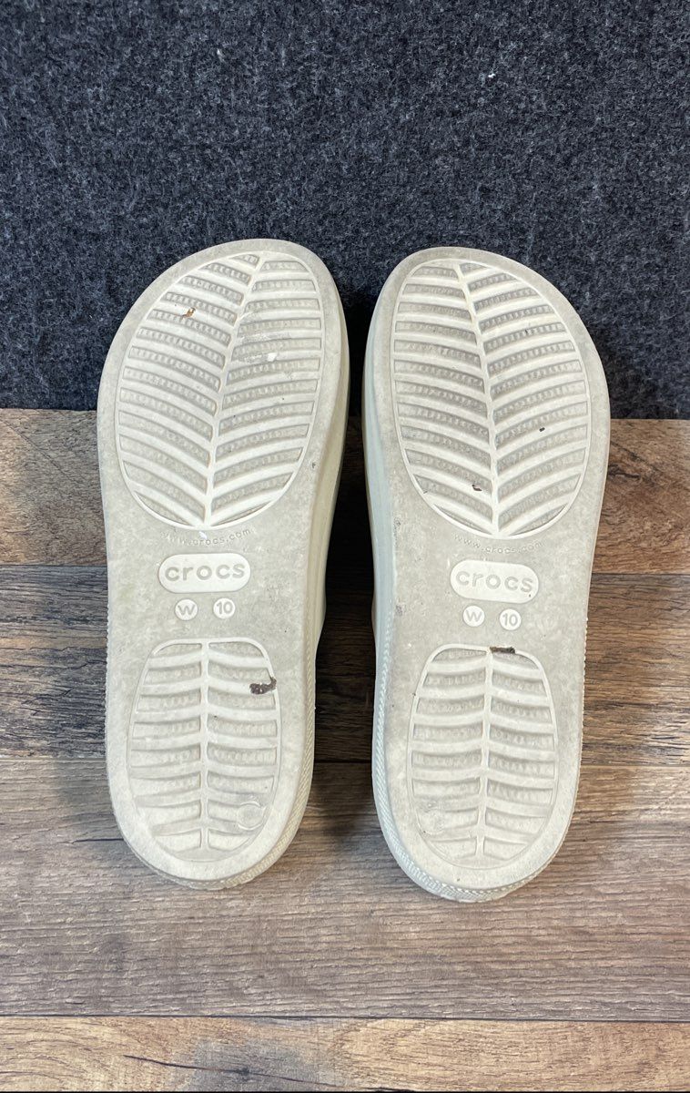 Crocs Classic Platform Slide Bone Off White Sandals Women's Size 10
