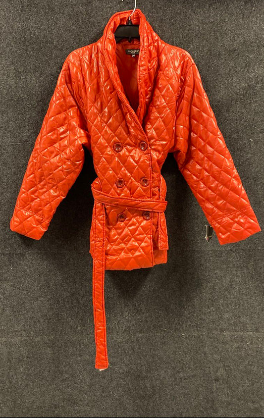 La Mode Plus Women's Shedron Quilted Dbl Breasted Belted Jacket Sz 42 NWT