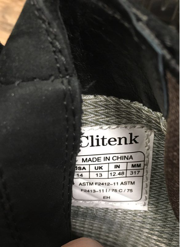 Clitenk Black Slip-On Safety Chelsea Work Boots Men's Size 14