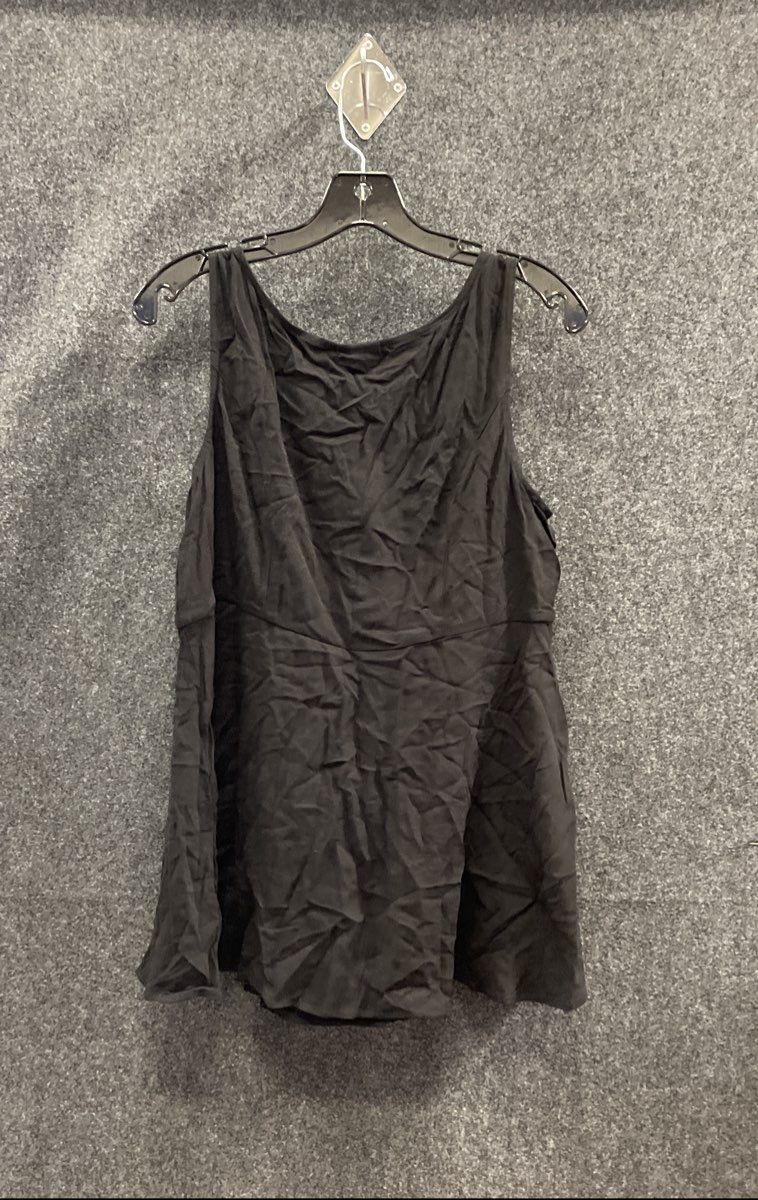 Torrid Women's Fit and Flare Rayon Slub Sleeveless Top Black Sz 00 NWT