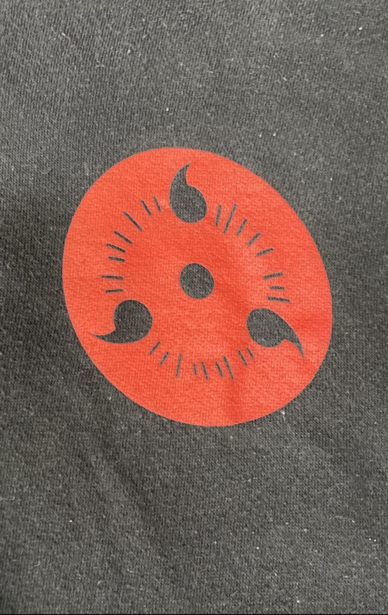 Naruto Shippuden Men's Black Sasuke Uchiha Sharingan Graphic Pullover Hoodie