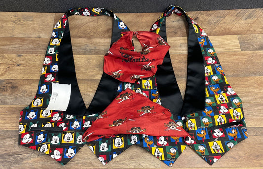 Santana Disney Mickey Mouse Halter Vests & Pirates Bandanas Lot Sz M