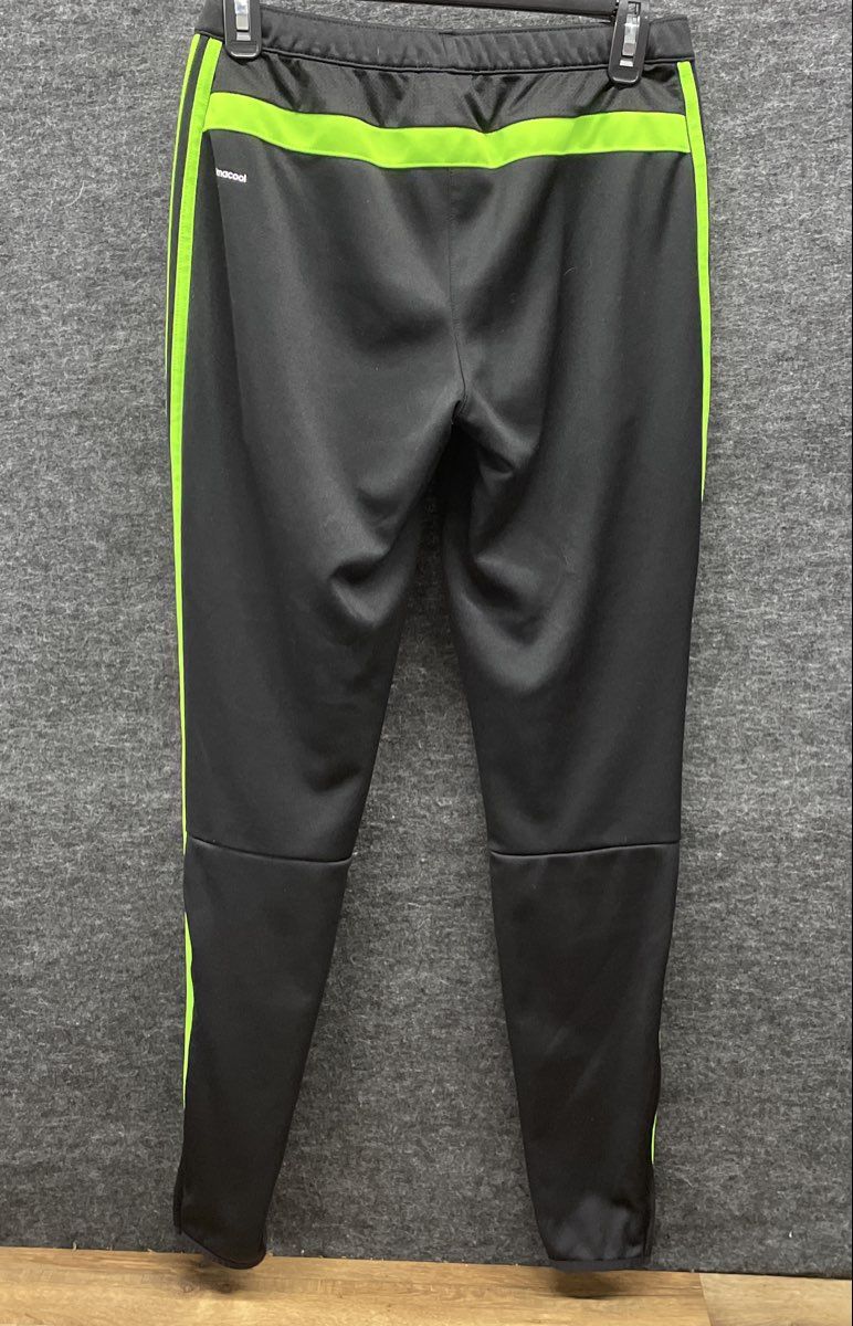 Adidas Women's Black Neon Green Climacool 3-Stripes Training Sweatpants Sz S