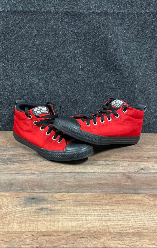 Converse Chuck Taylor All Star Street Mid Red Black Junior Sneakers Size 6