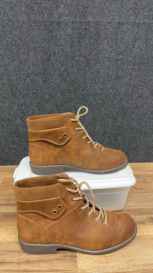 St. John's Bay Shae Brown Lace Up Memory Foam Ankle Boots Women's Size 11W