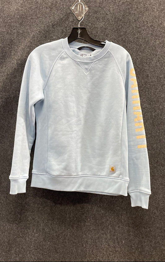 Carhartt Women's Light Blue Clarksburg Graphic Sleeve Sweatshirt TS4410-W Sz XS