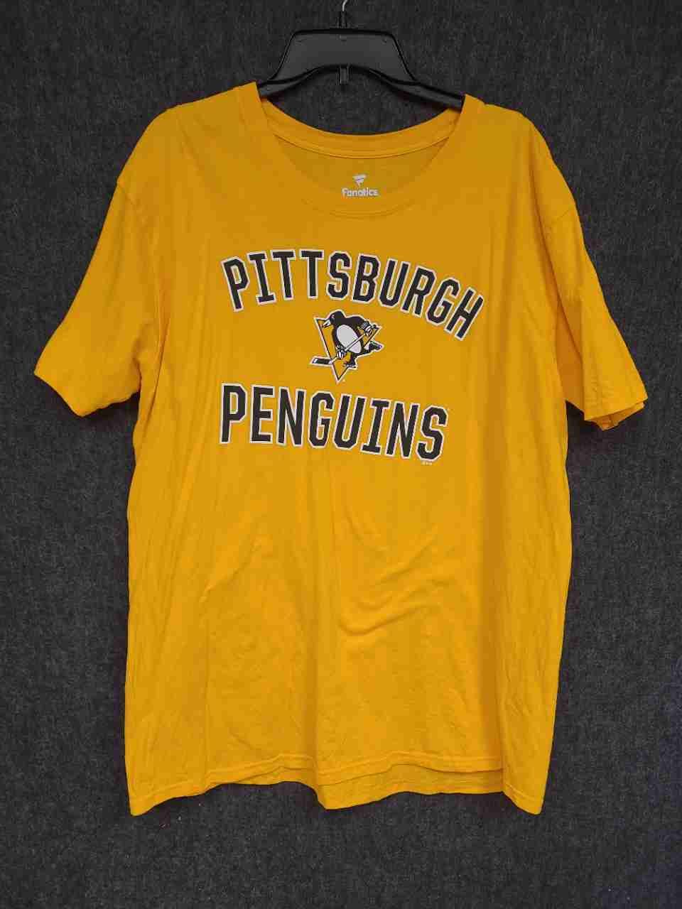 Fanatics Men's Pittsburgh Penguins NHL T-Shirt Gold Hockey Graphic Tee Size XL