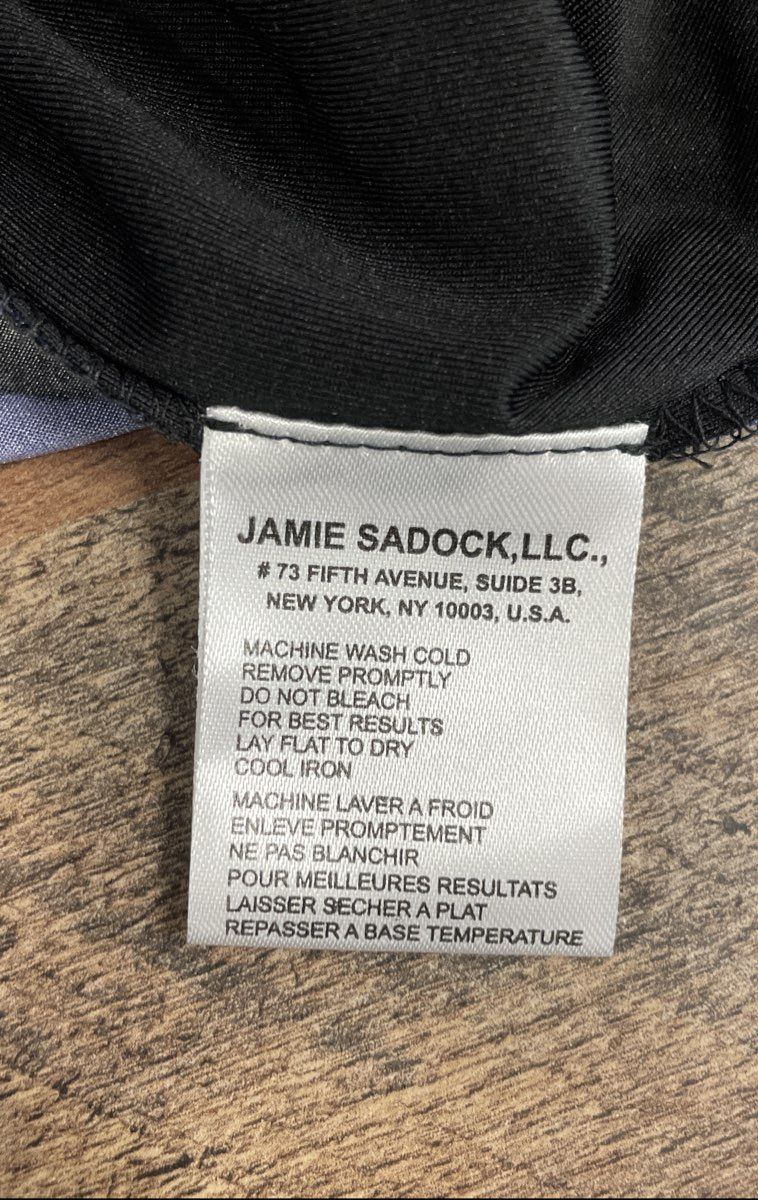 Jamie Sadock Women's Blue Black Geometric 1/4 Zip 3/4 Sleeve Top Sz XS