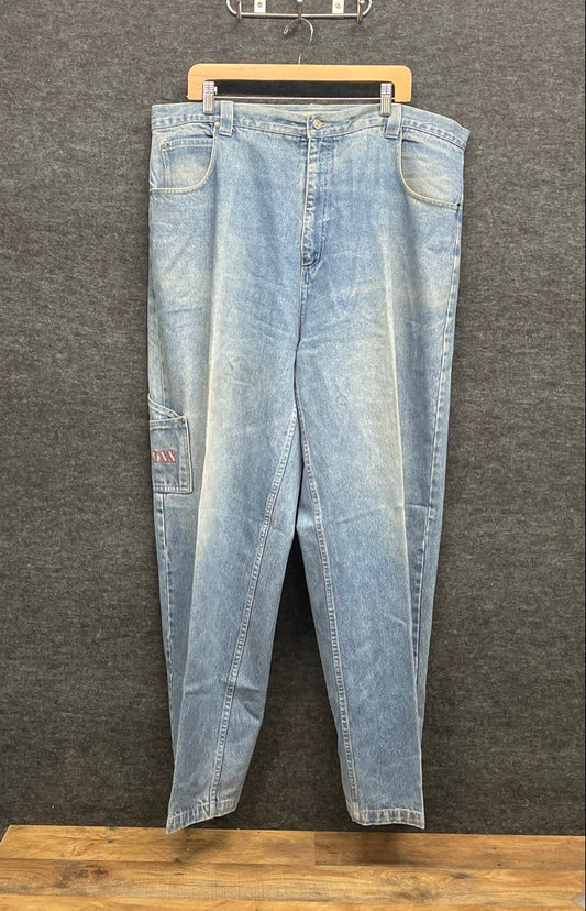 Vintage Y2K Boxx Jeans Men's Light Wash Carpenter Denim Embroidered Size 42x34