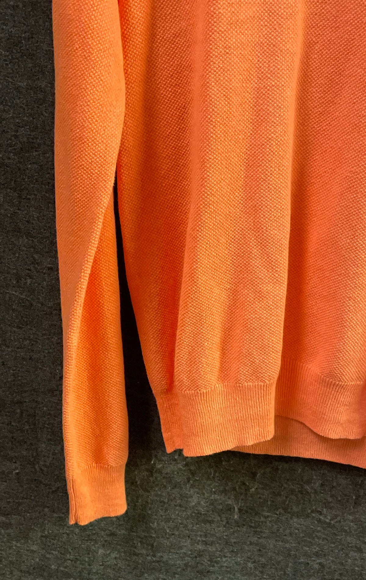 Brooks Brothers 346 Men's Orange Linen Cotton V-Neck Sweater Size M