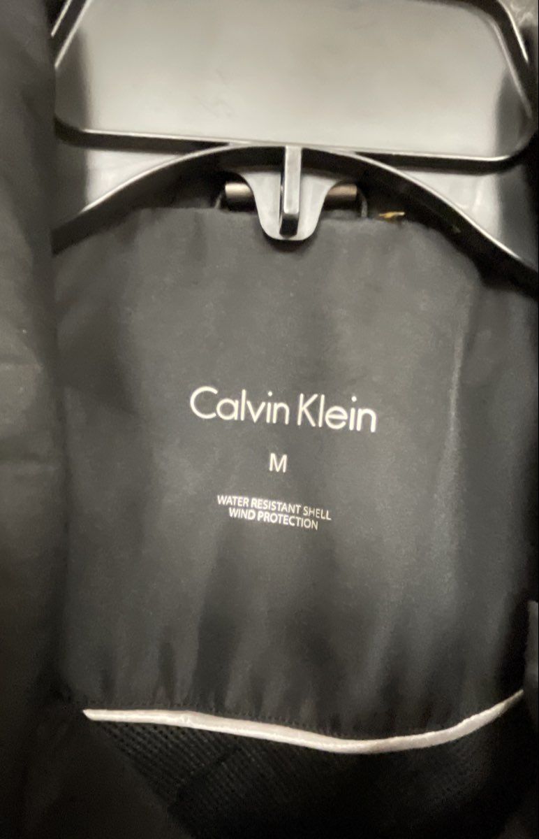 Calvin Klein Men's Black Water Resistant Windbreaker Full Zip Jacket Sz M