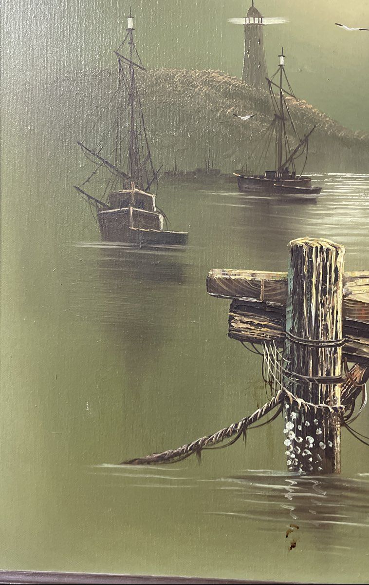 Vintage Oil Painting on Canvas by B. Duncan