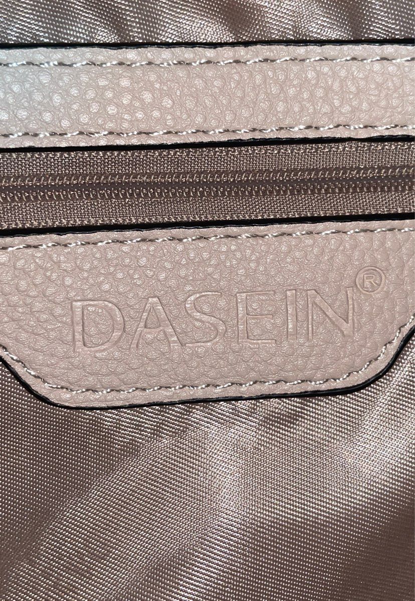 Dasein Grey Pebbled Vegan Leather Hobo Shoulder Bag Gold Tone Rhinestone