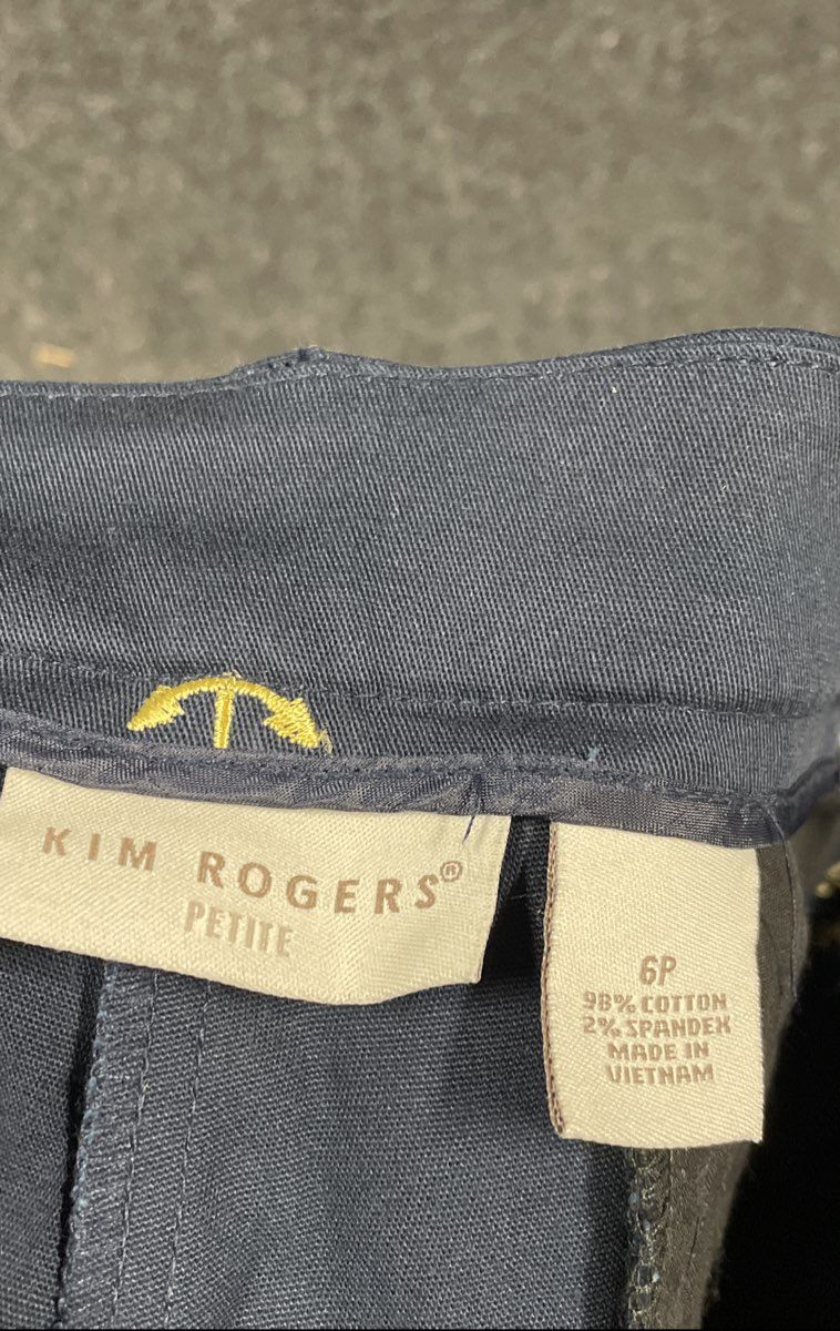 Kim Rogers Women's Blue Nautical Anchor Shannon Fit Capri Pants NWT Sz 6P