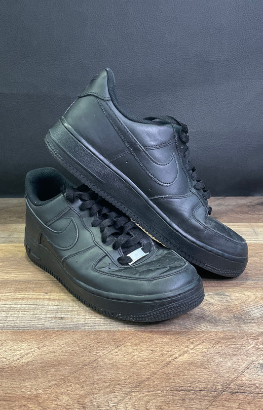 Nike Air Force 1 Low Triple Black Leather Women's Sneakers Size 9