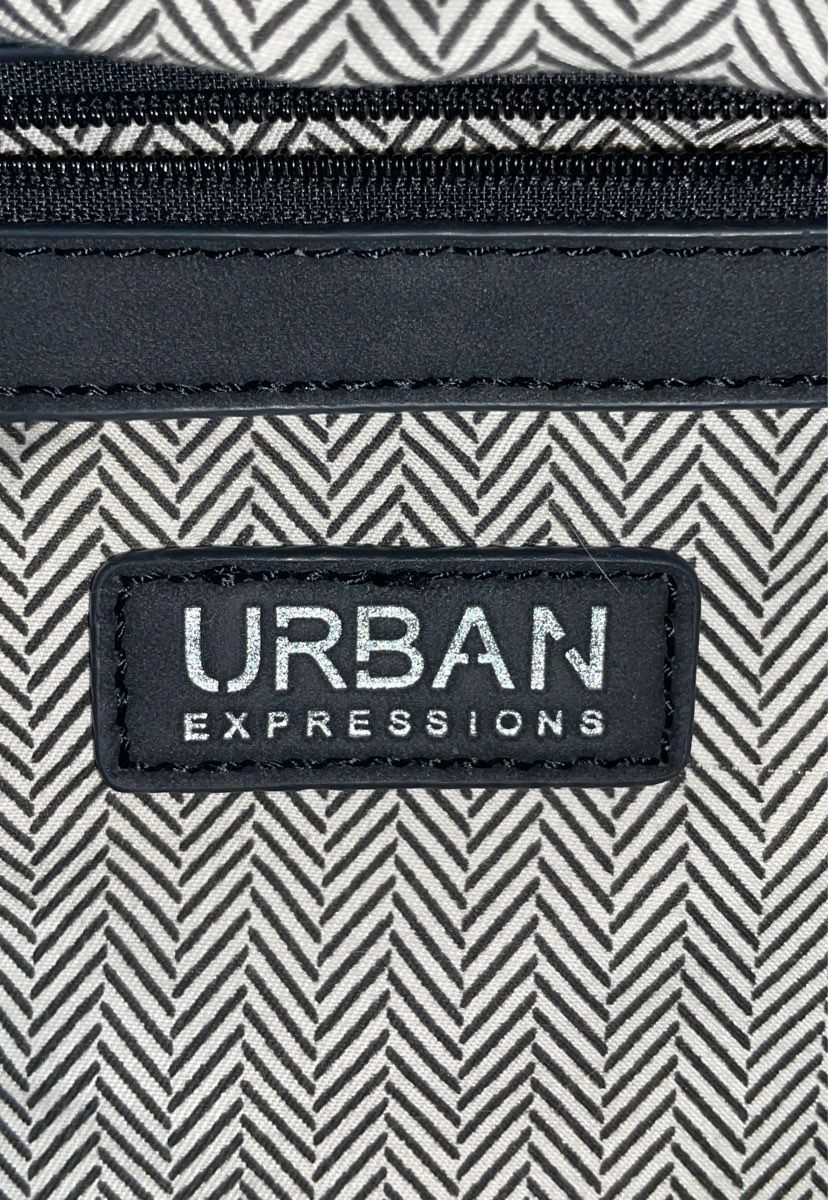 Urban Expressions Grey Braided Handle Tote Shoulder Bag Side Zippers