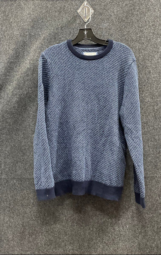 Jos A Bank 1905 Men's Blue Textured Knit 100% Cotton Crewneck Sweater Sz M