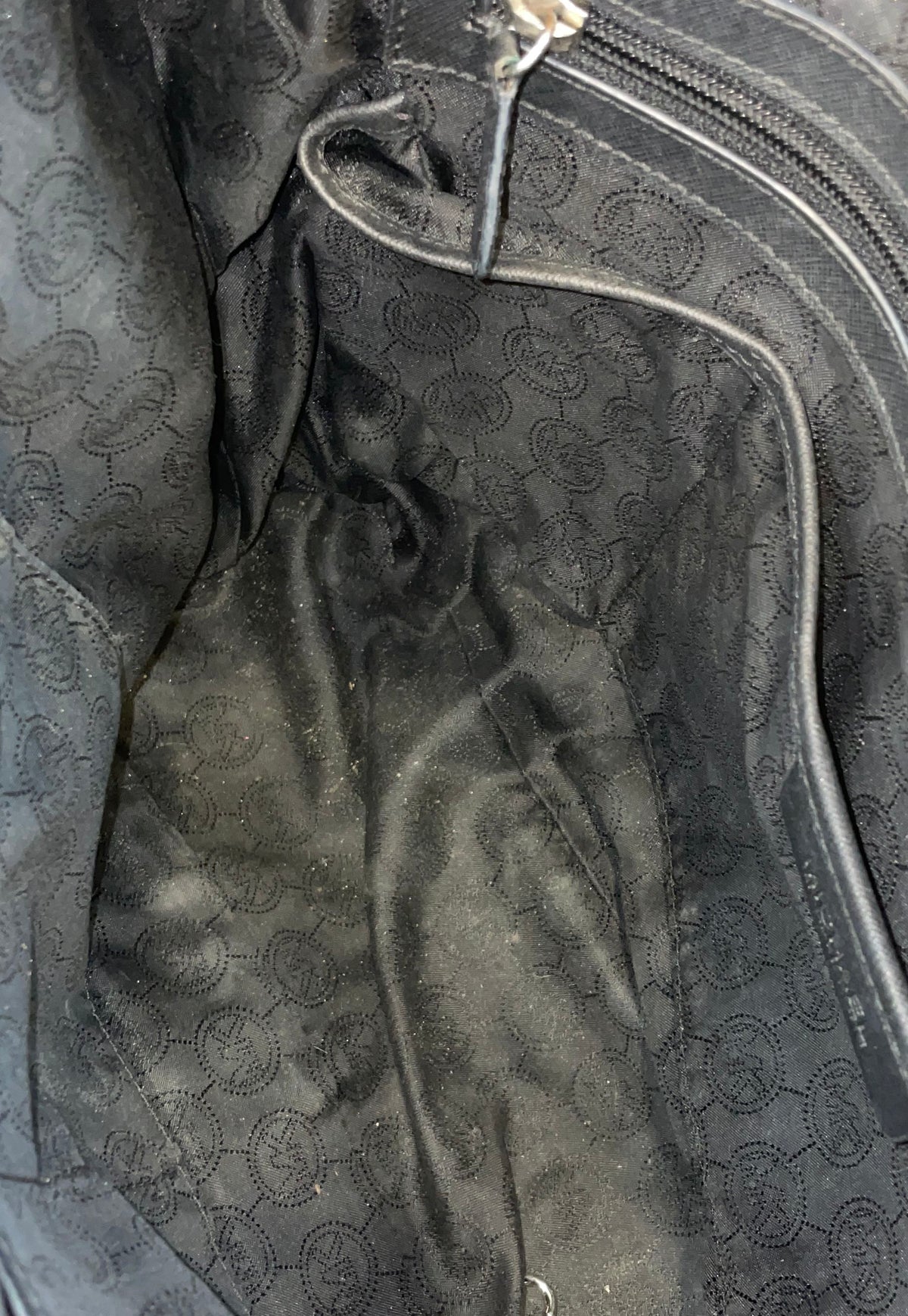 Michael Kors Black Saffiano Leather Jet Set Travel Tote Bag Silver Hardware